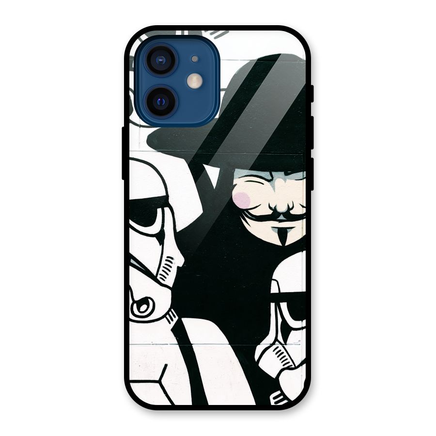 Anonymous Hat Glass Back Case for iPhone 12 Mini