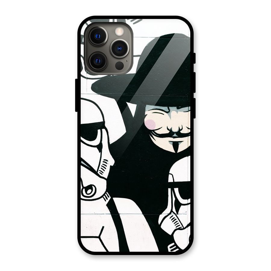 Anonymous Hat Glass Back Case for iPhone 12 Pro Max
