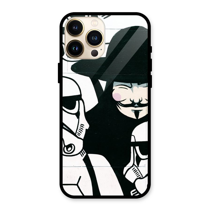 Anonymous Hat Glass Back Case for iPhone 13 Pro Max
