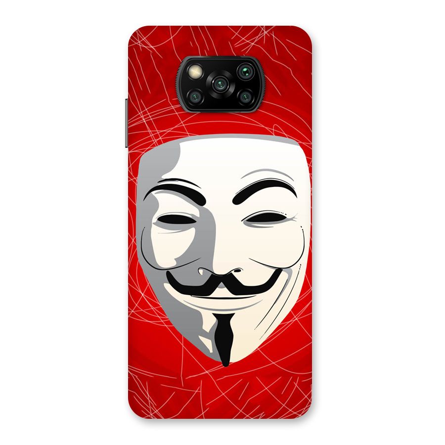 Anonymous Mask Abstract Back Case for Poco X3