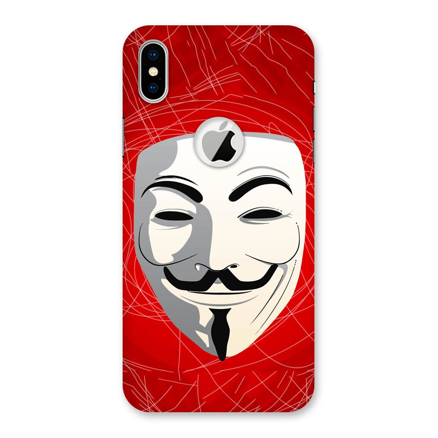 Anonymous Mask Abstract Back Case for iPhone X Logo Cut