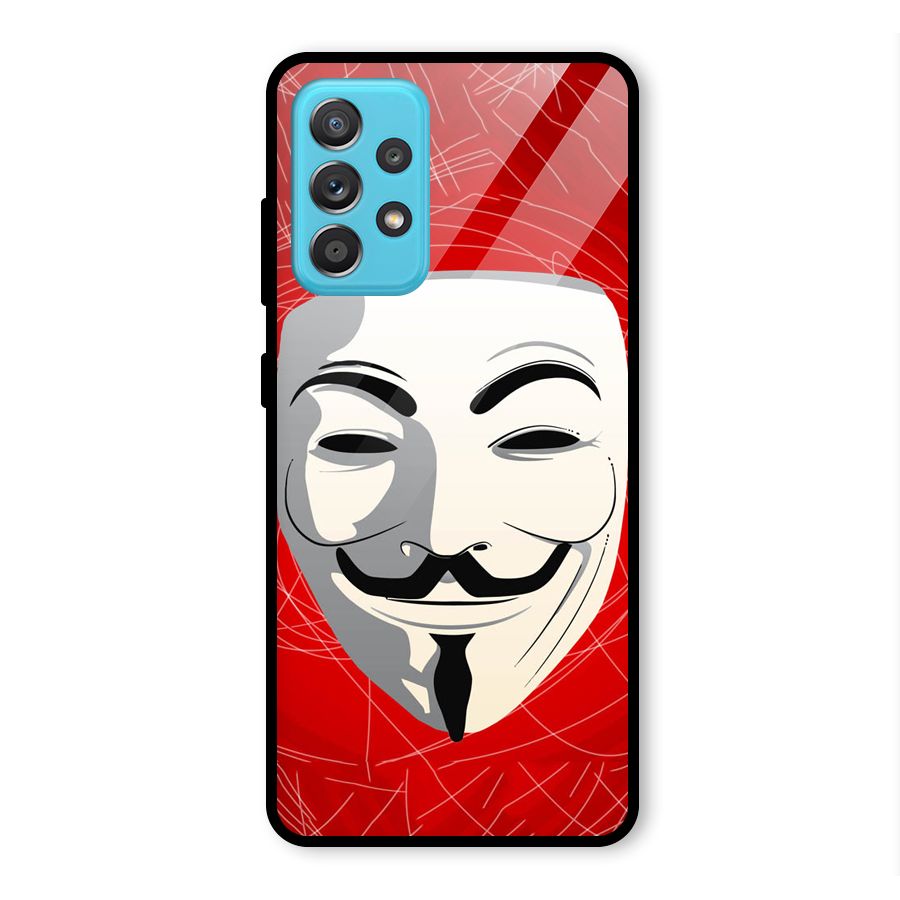 Anonymous Mask Abstract Glass Back Case for Galaxy A52