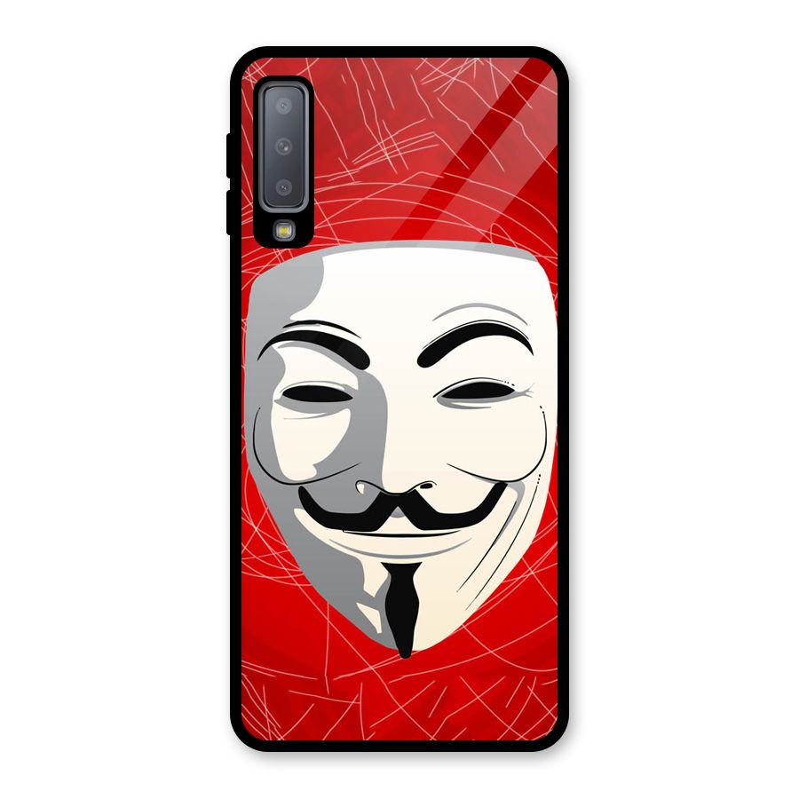 Anonymous Mask Abstract Glass Back Case for Galaxy A7 (2018)