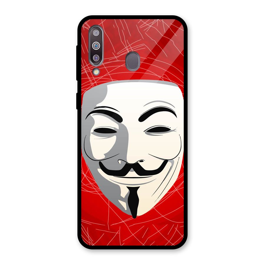 Anonymous Mask Abstract Glass Back Case for Galaxy M30