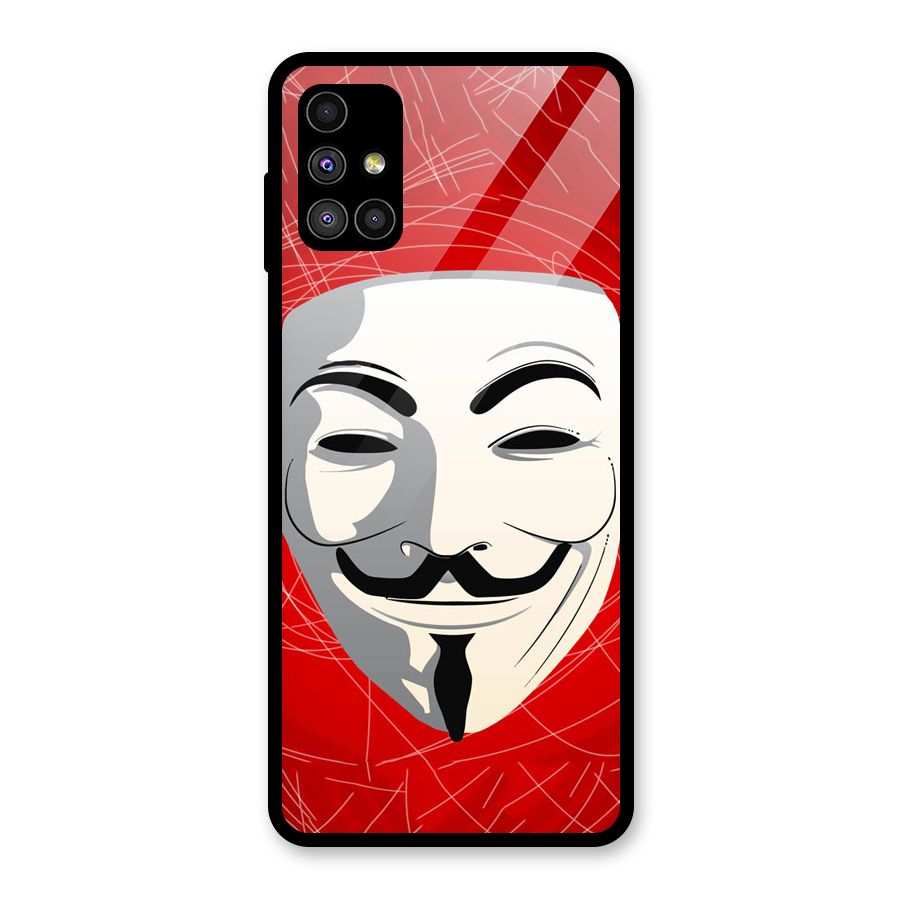 Anonymous Mask Abstract Glass Back Case for Galaxy M51