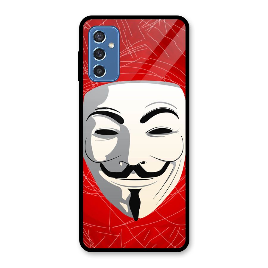 Anonymous Mask Abstract Glass Back Case for Galaxy M52 5G