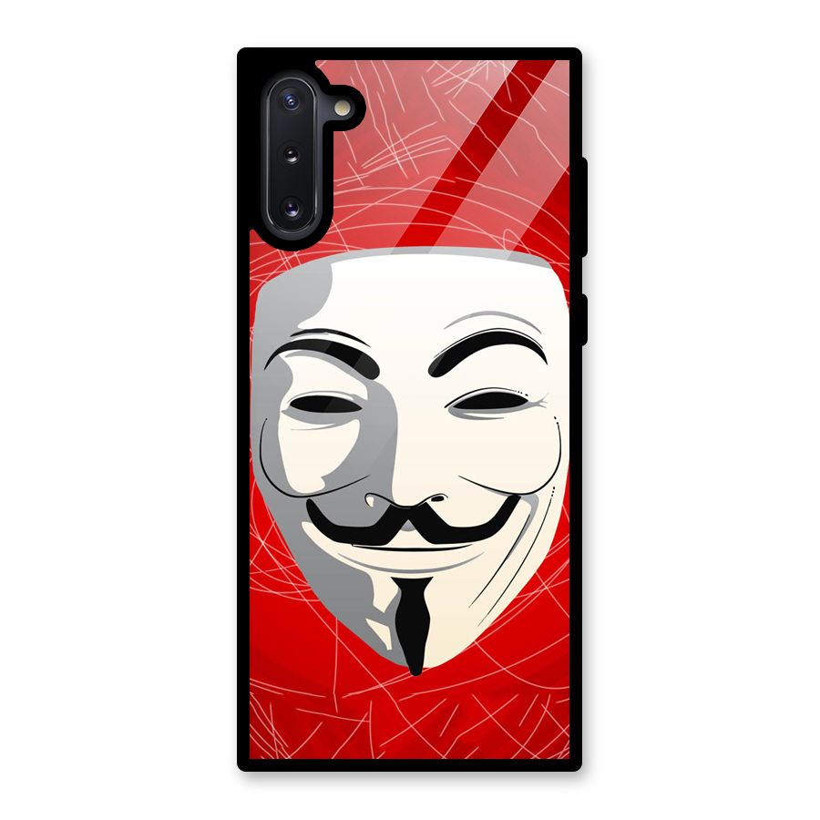 Anonymous Mask Abstract Glass Back Case for Galaxy Note 10