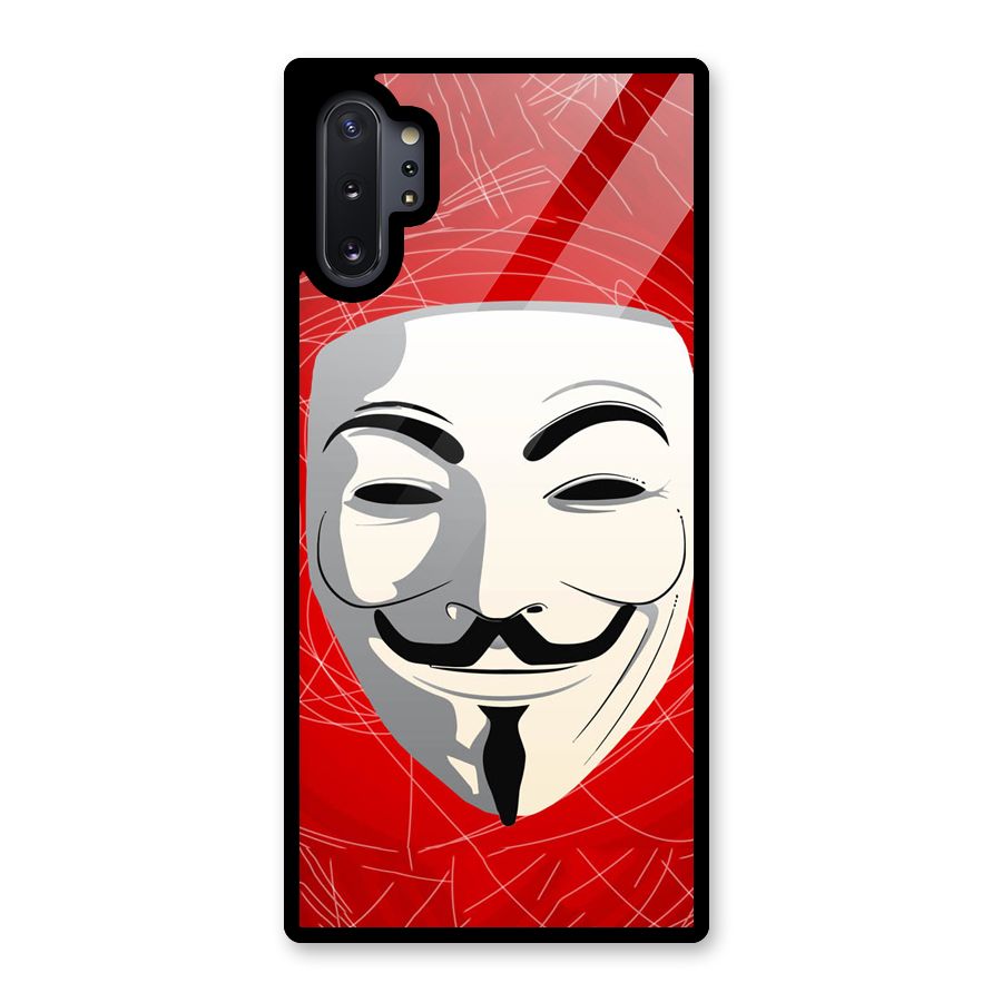 Anonymous Mask Abstract Glass Back Case for Galaxy Note 10 Plus