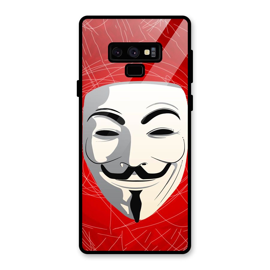 Anonymous Mask Abstract Glass Back Case for Galaxy Note 9