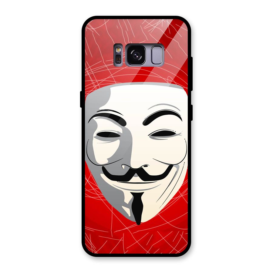 Anonymous Mask Abstract Glass Back Case for Galaxy S8