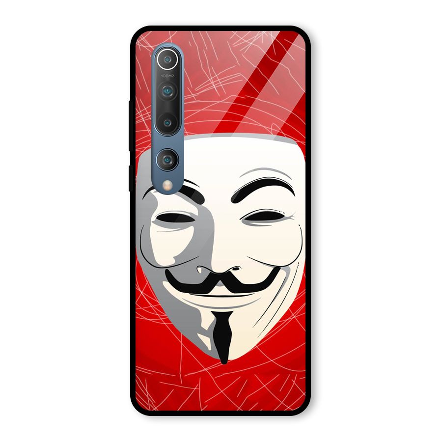 Anonymous Mask Abstract Glass Back Case for Mi 10