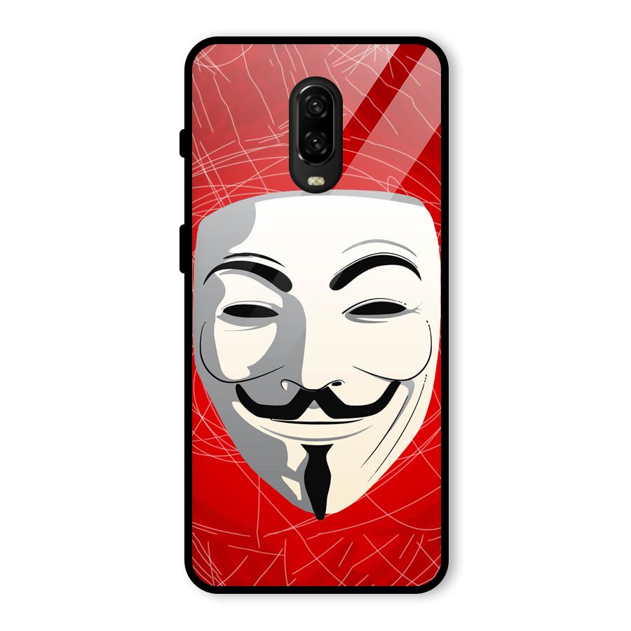 Anonymous Mask Abstract Glass Back Case for OnePlus 6T