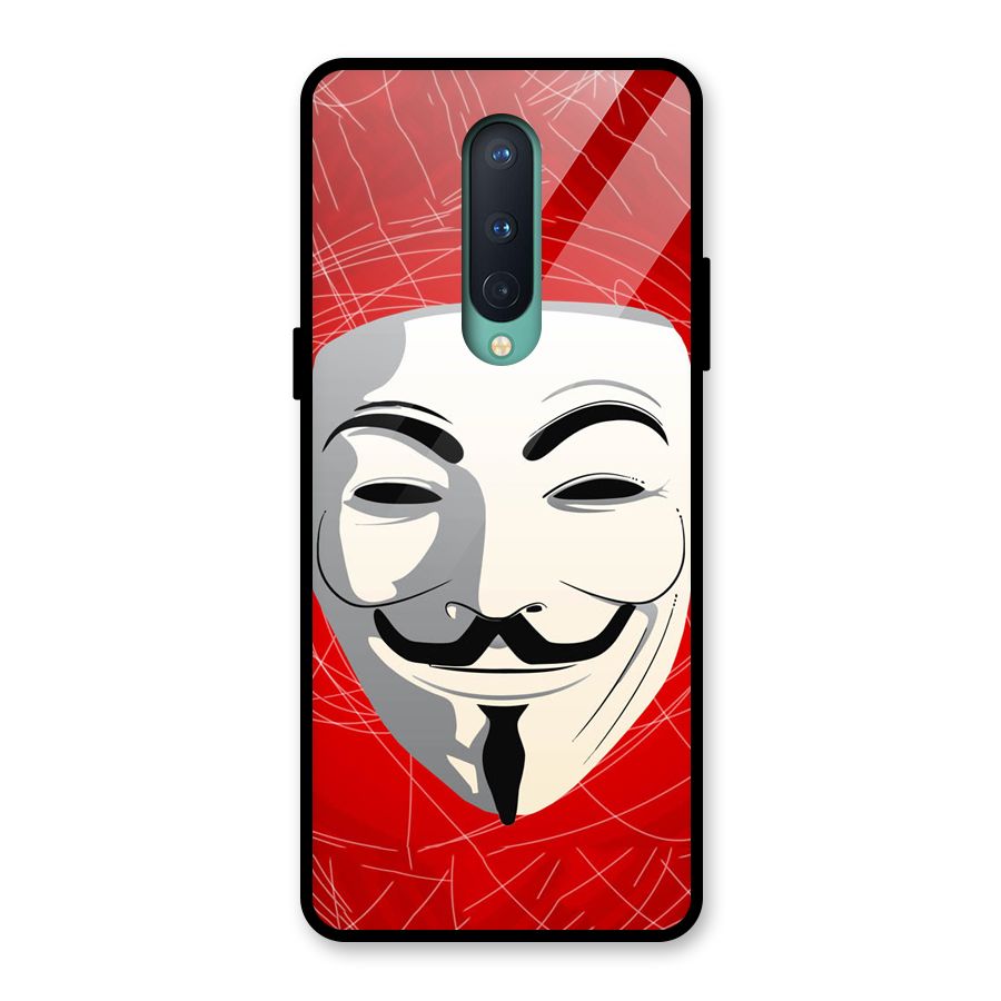 Anonymous Mask Abstract Glass Back Case for OnePlus 8