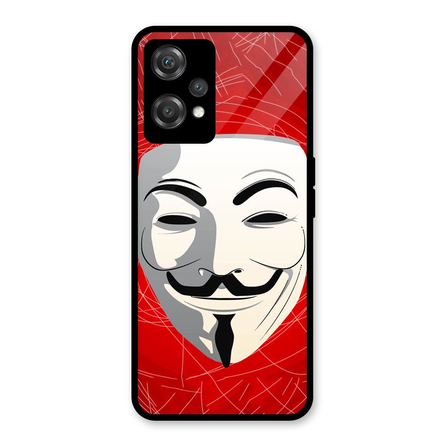 Anonymous Mask Abstract Glass Back Case for OnePlus Nord CE 2 Lite 5G