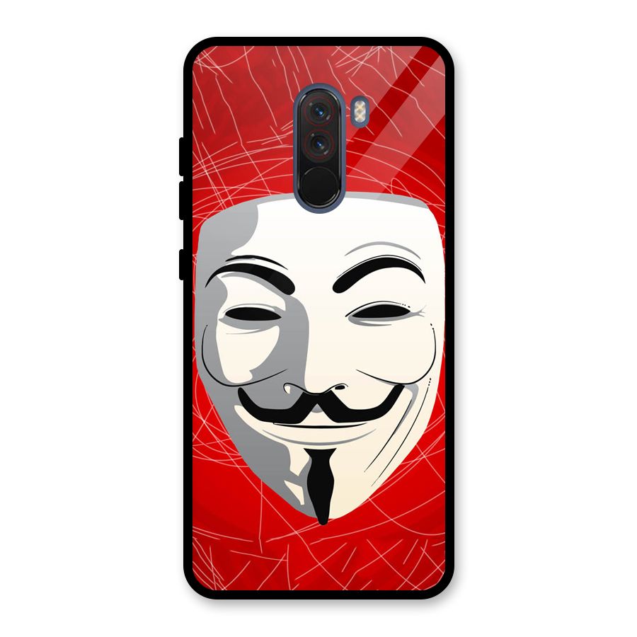 Anonymous Mask Abstract Glass Back Case for Poco F1