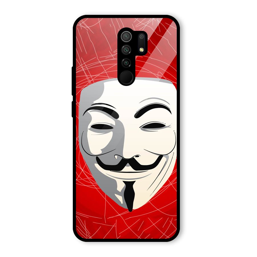 Anonymous Mask Abstract Glass Back Case for Poco M2