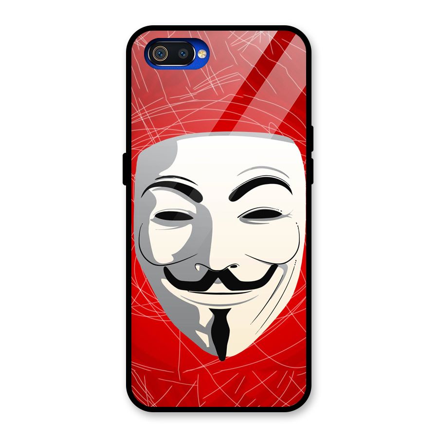 Anonymous Mask Abstract Glass Back Case for Realme C2