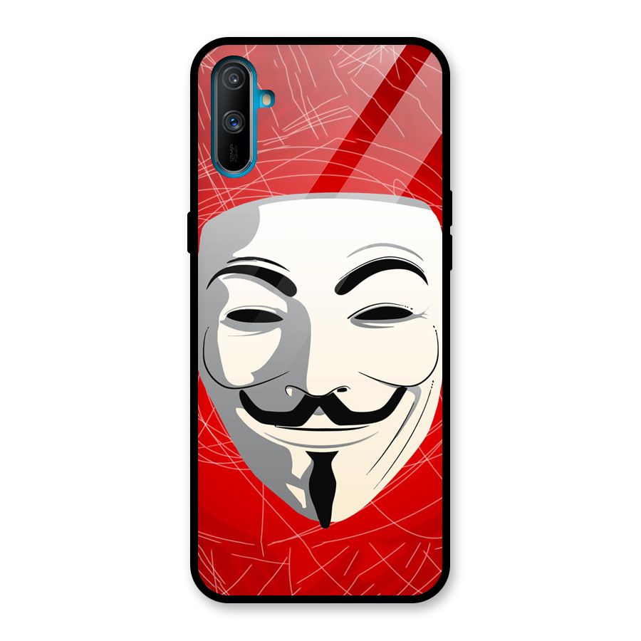 Anonymous Mask Abstract Glass Back Case for Realme C3