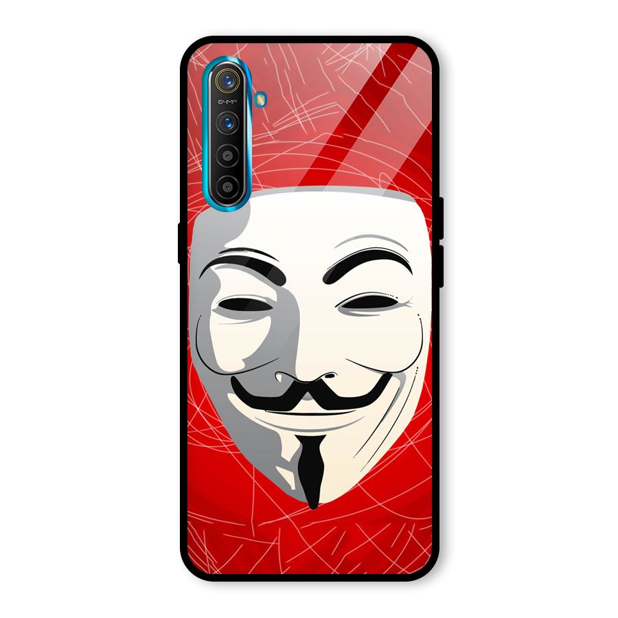 Anonymous Mask Abstract Glass Back Case for Realme X2