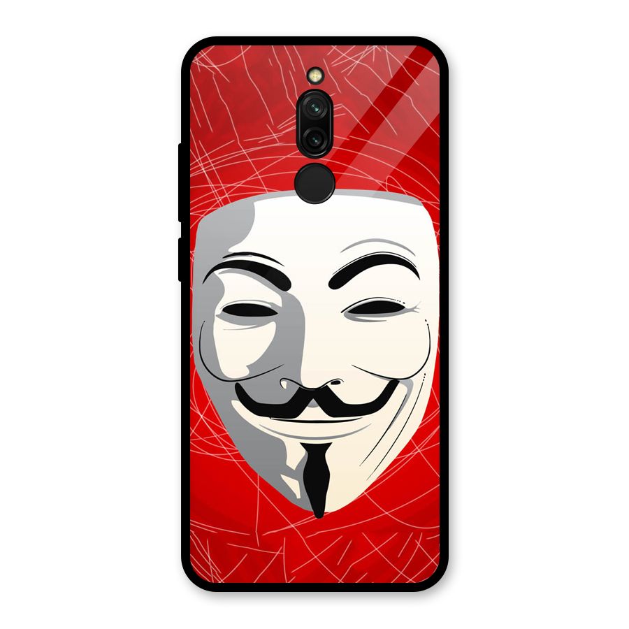 Anonymous Mask Abstract Glass Back Case for Redmi 8