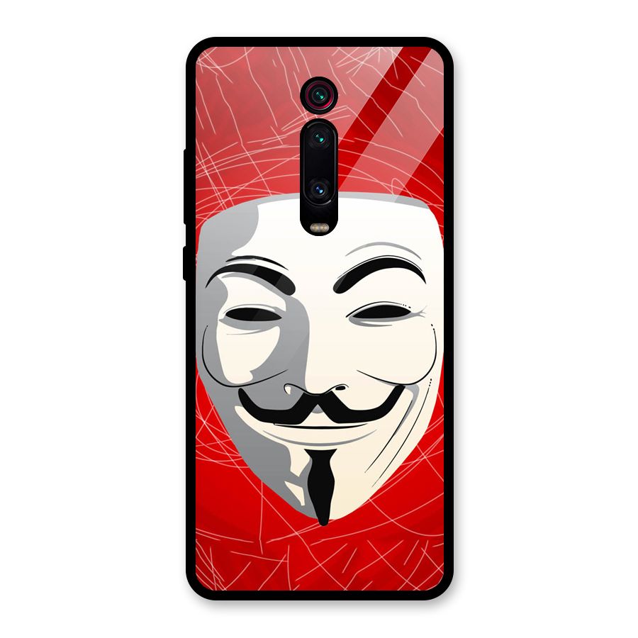 Anonymous Mask Abstract Glass Back Case for Redmi K20 Pro