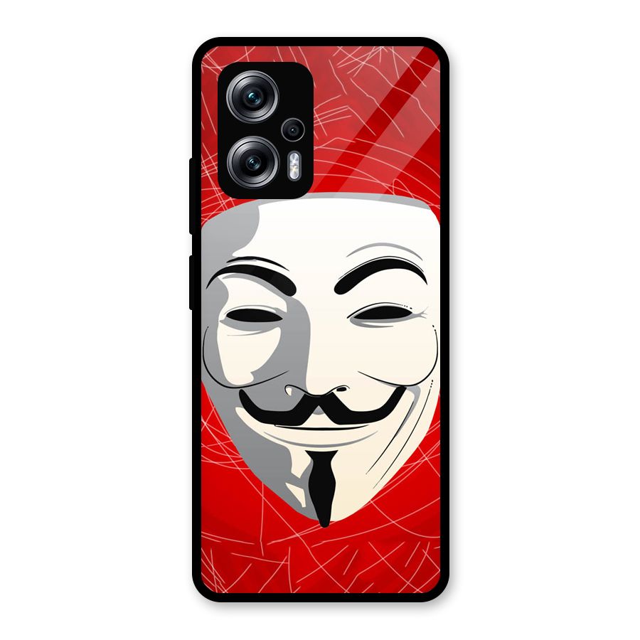Anonymous Mask Abstract Glass Back Case for Redmi K50i
