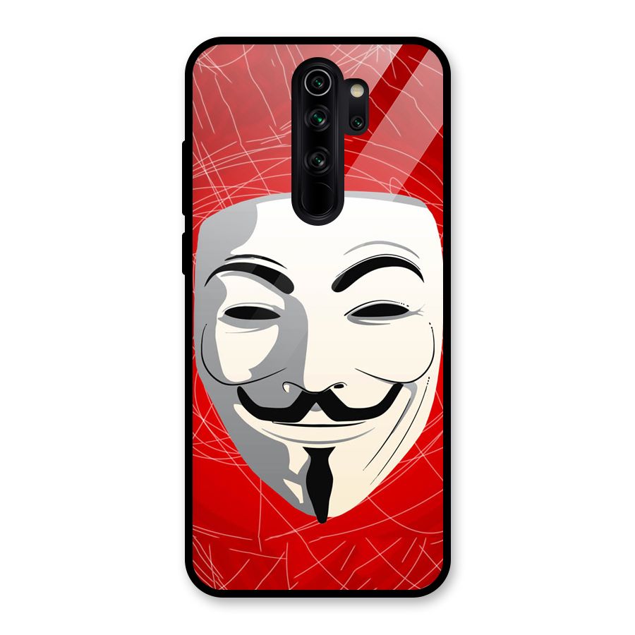 Anonymous Mask Abstract Glass Back Case for Redmi Note 8 Pro