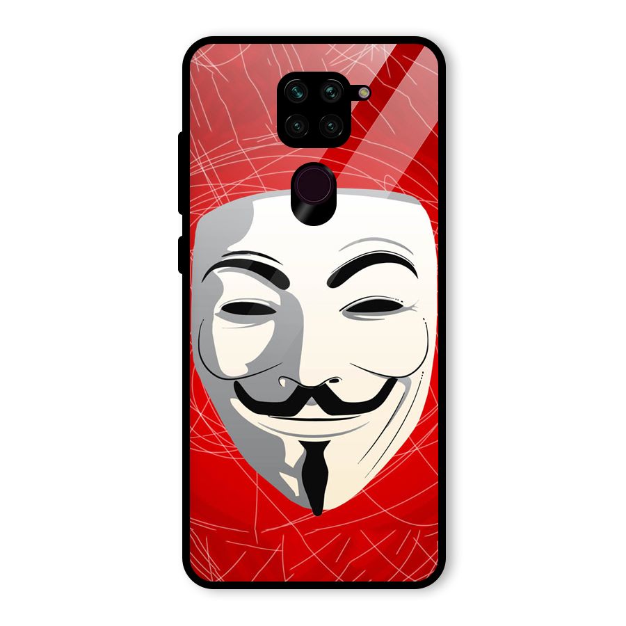 Anonymous Mask Abstract Glass Back Case for Redmi Note 9