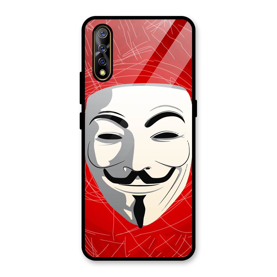 Anonymous Mask Abstract Glass Back Case for Vivo S1