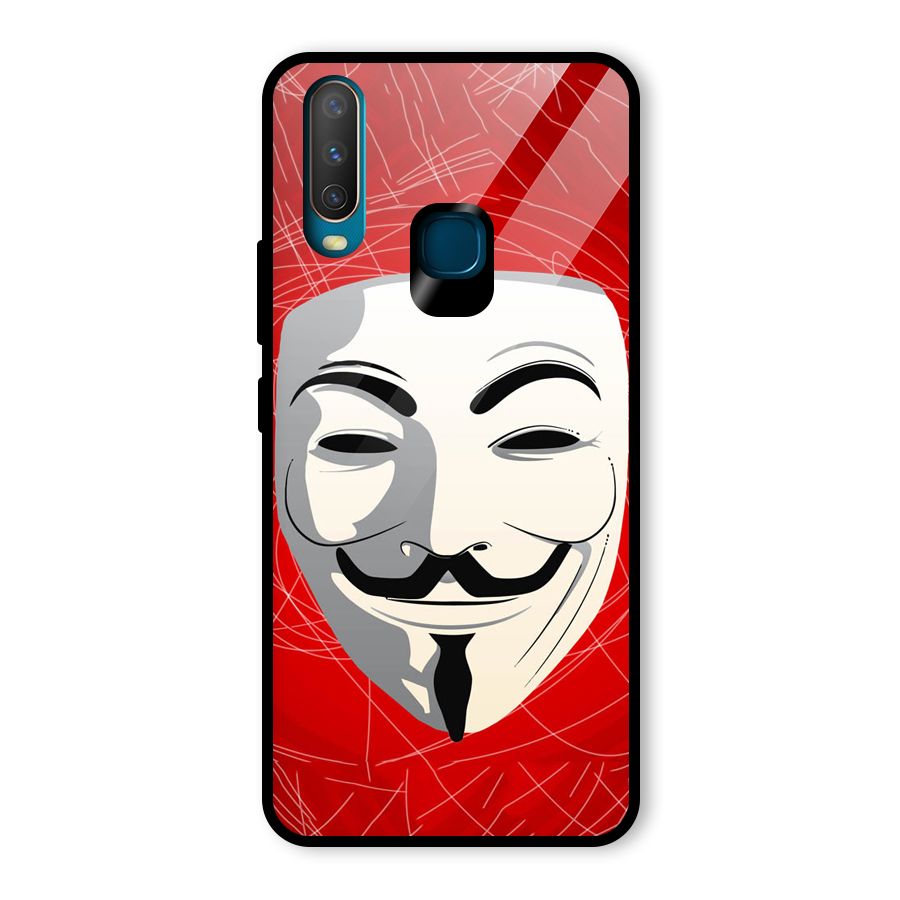 Anonymous Mask Abstract Glass Back Case for Vivo U10
