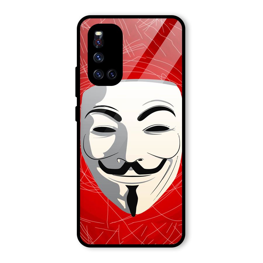 Anonymous Mask Abstract Glass Back Case for Vivo V19