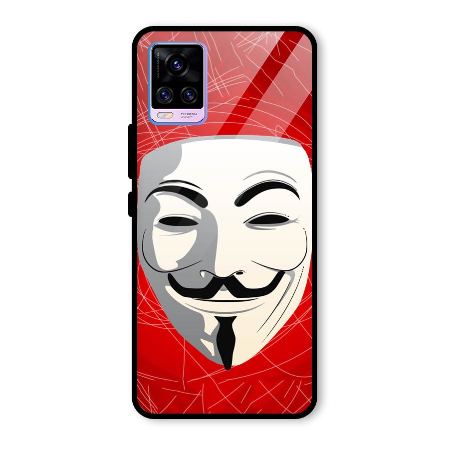Anonymous Mask Abstract Glass Back Case for Vivo V20 Pro