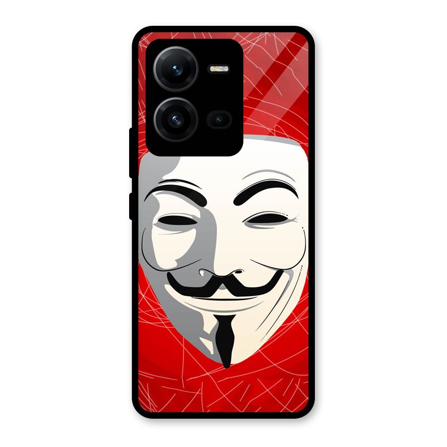 Anonymous Mask Abstract Glass Back Case for Vivo V25