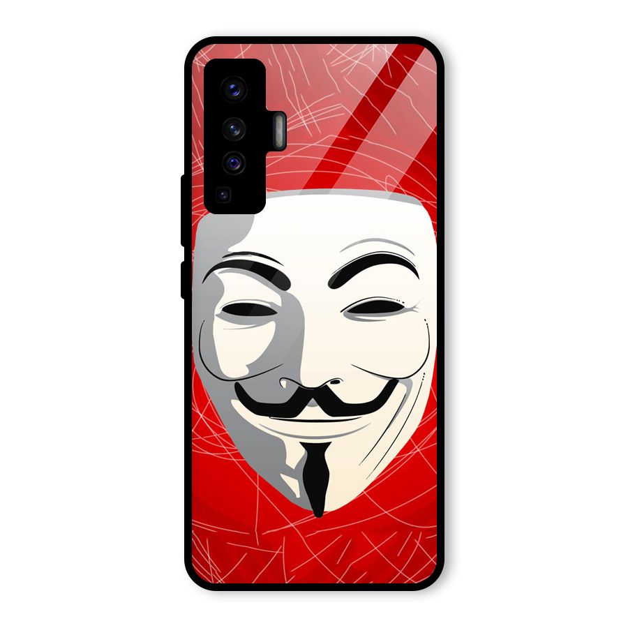 Anonymous Mask Abstract Glass Back Case for Vivo X50