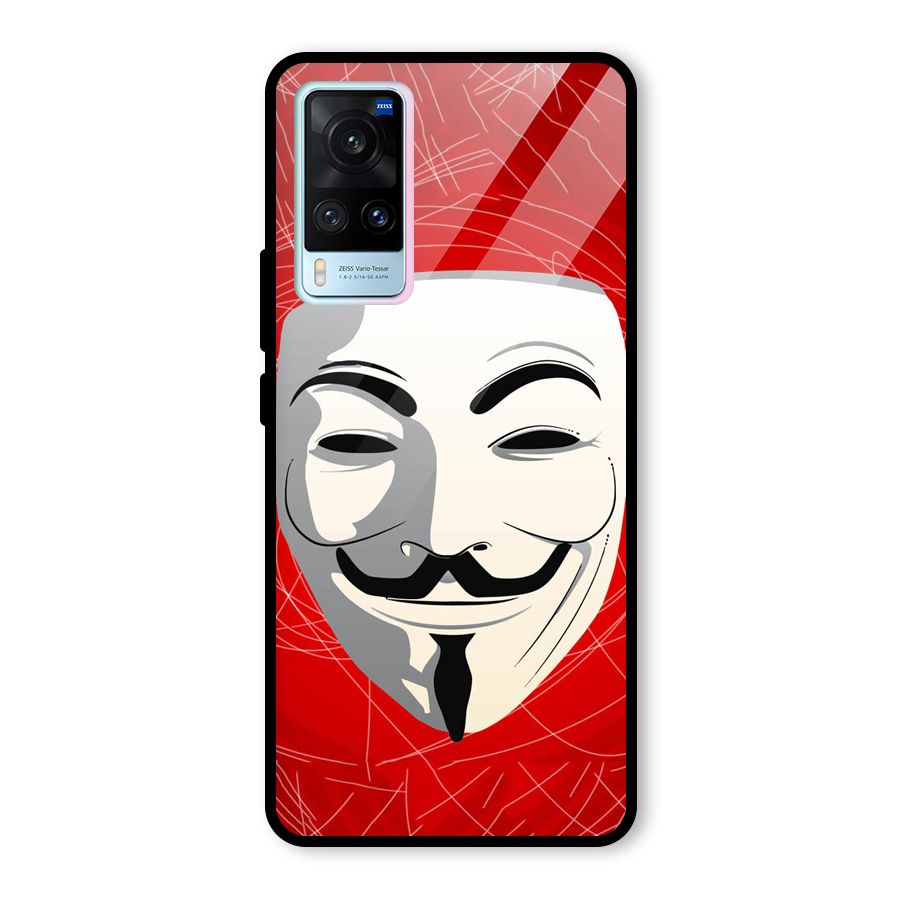 Anonymous Mask Abstract Glass Back Case for Vivo X60
