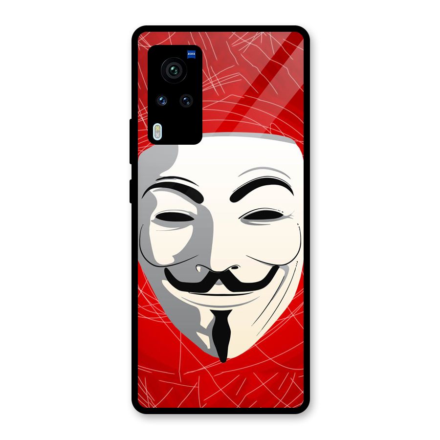 Anonymous Mask Abstract Glass Back Case for Vivo X60 Pro