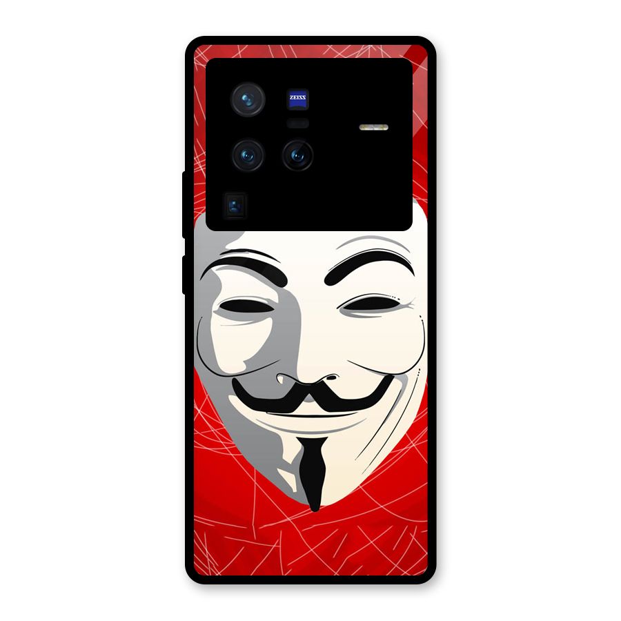 Anonymous Mask Abstract Glass Back Case for Vivo X80 Pro