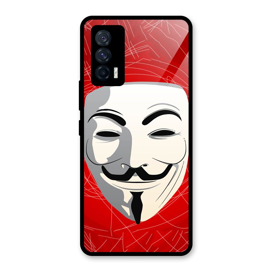 Anonymous Mask Abstract Glass Back Case for Vivo iQOO 7 5G