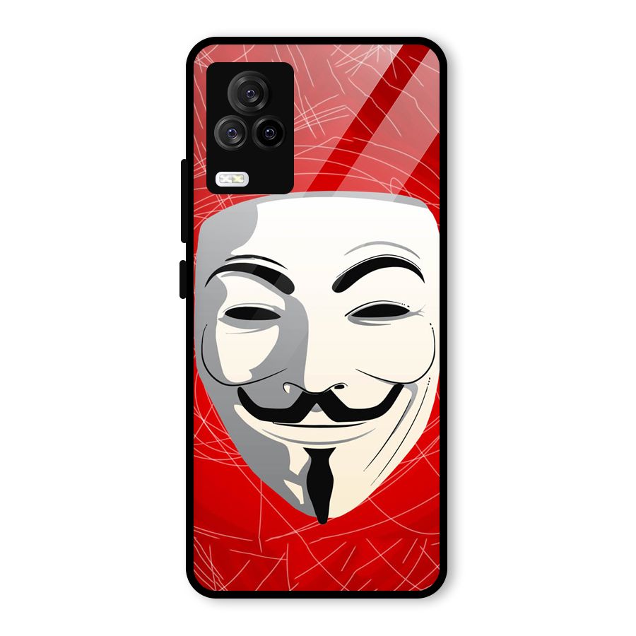 Anonymous Mask Abstract Glass Back Case for Vivo iQOO 7 Legend 5G