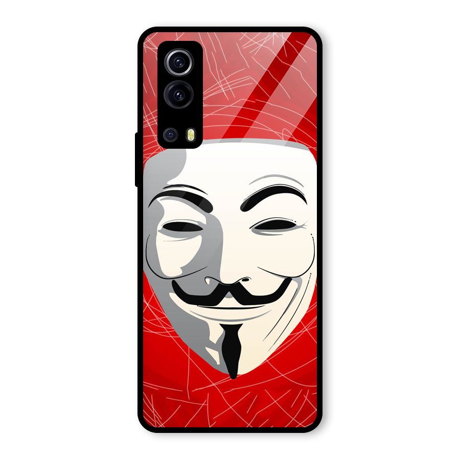 Anonymous Mask Abstract Glass Back Case for Vivo iQOO Z3