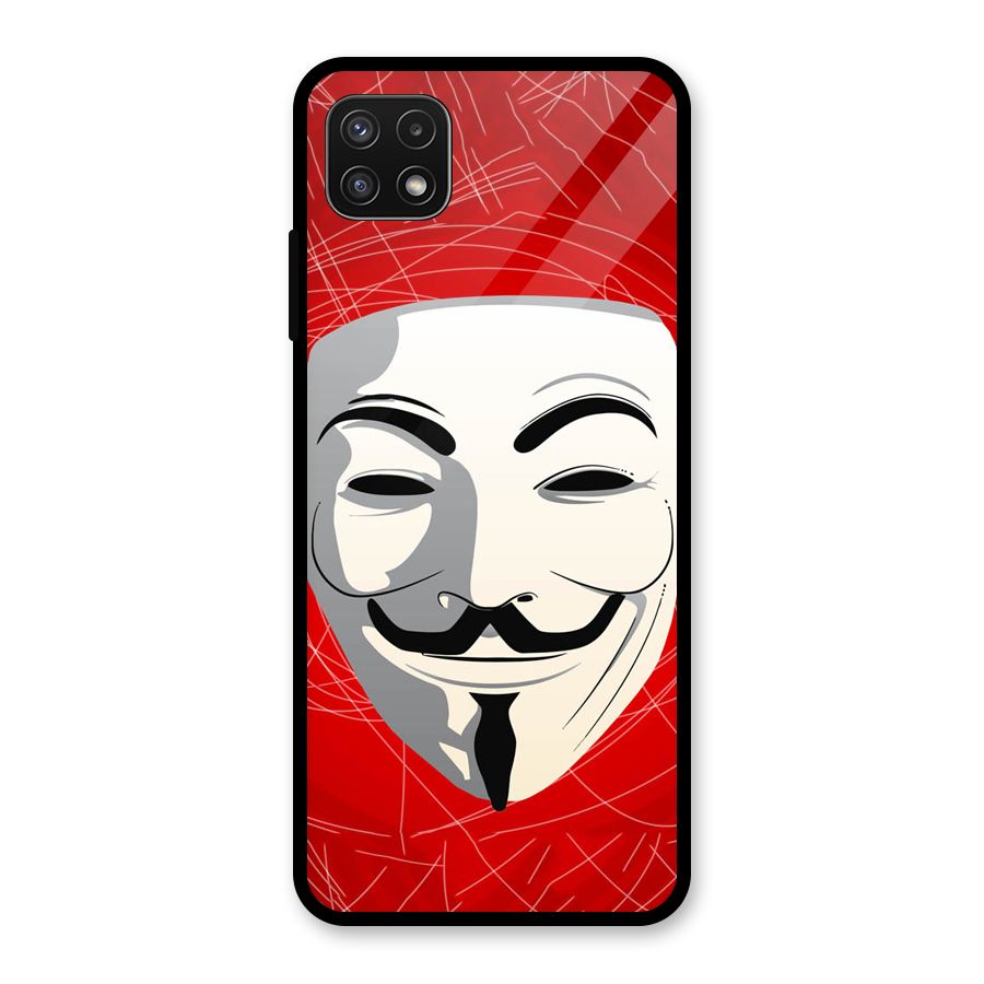 Anonymous Mask Abstract  Glass Back Case for Galaxy A22 5G