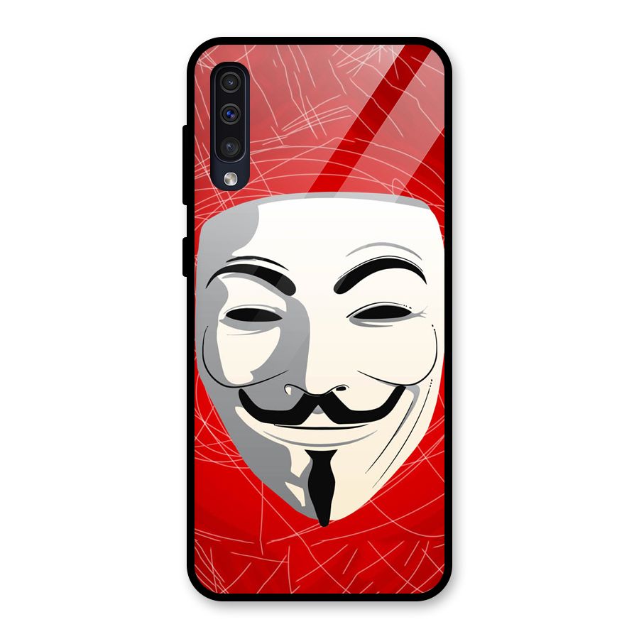 Anonymous Mask Abstract  Glass Back Case for Galaxy A30s