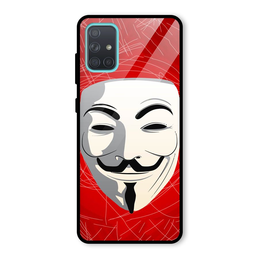 Anonymous Mask Abstract  Glass Back Case for Galaxy A71