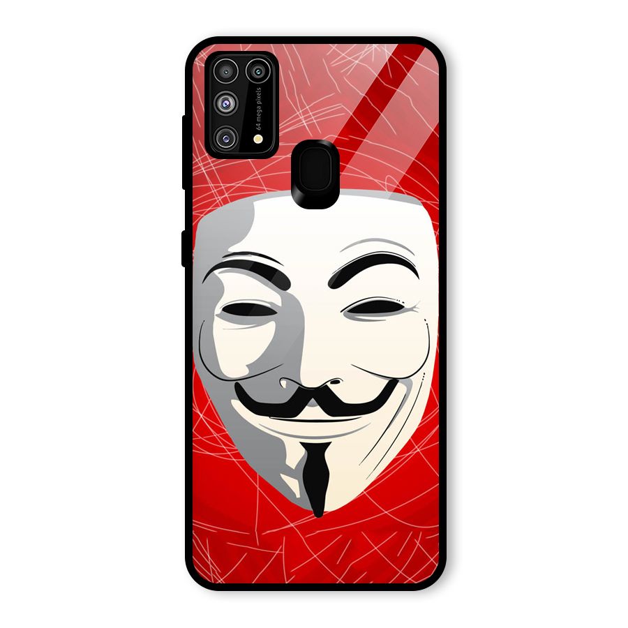 Anonymous Mask Abstract  Glass Back Case for Galaxy F41