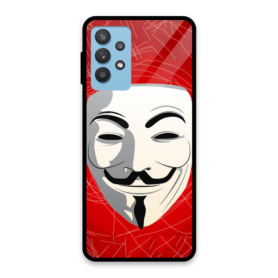 Anonymous Mask Abstract  Glass Back Case for Galaxy M32 5G