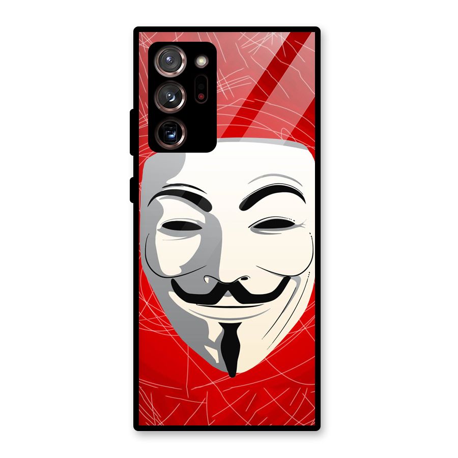 Anonymous Mask Abstract  Glass Back Case for Galaxy Note 20 Ultra