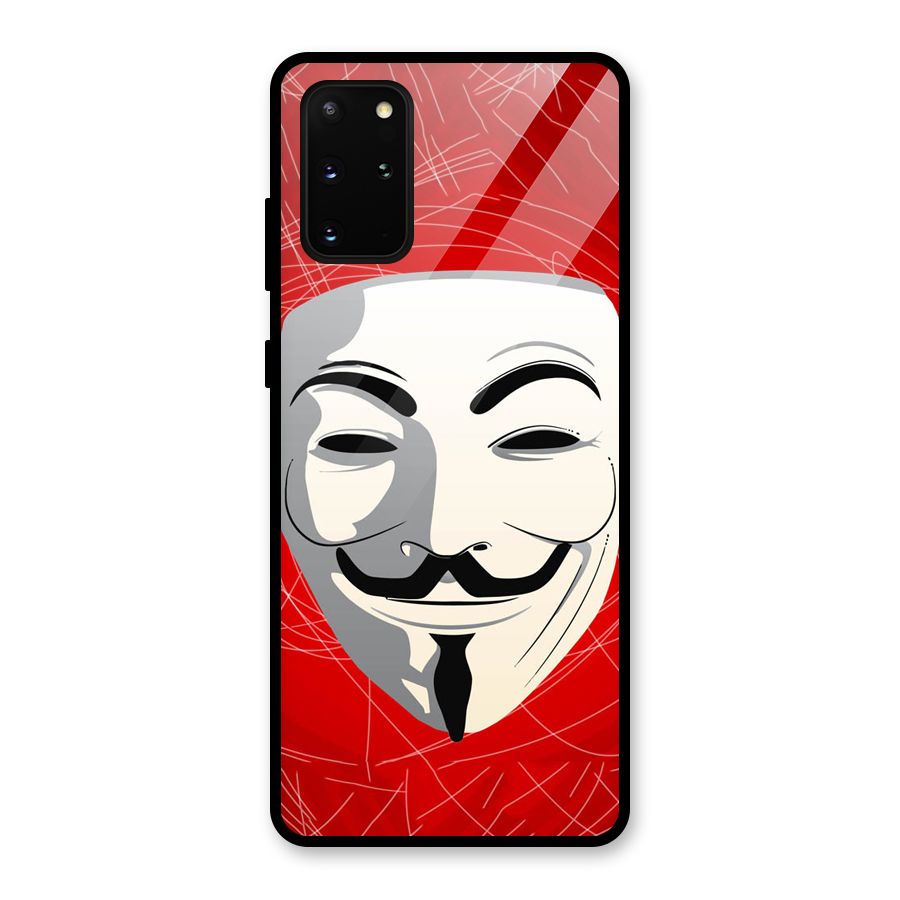 Anonymous Mask Abstract  Glass Back Case for Galaxy S20 Plus
