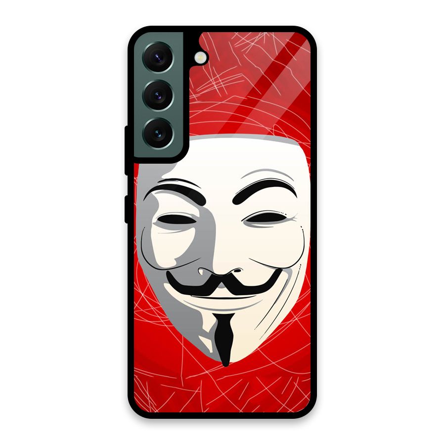 Anonymous Mask Abstract  Glass Back Case for Galaxy S22 5G