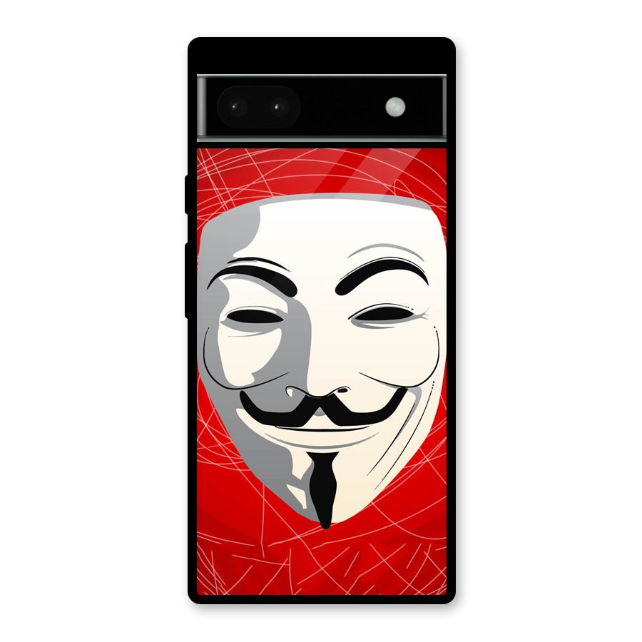Anonymous Mask Abstract  Glass Back Case for Google Pixel 6a
