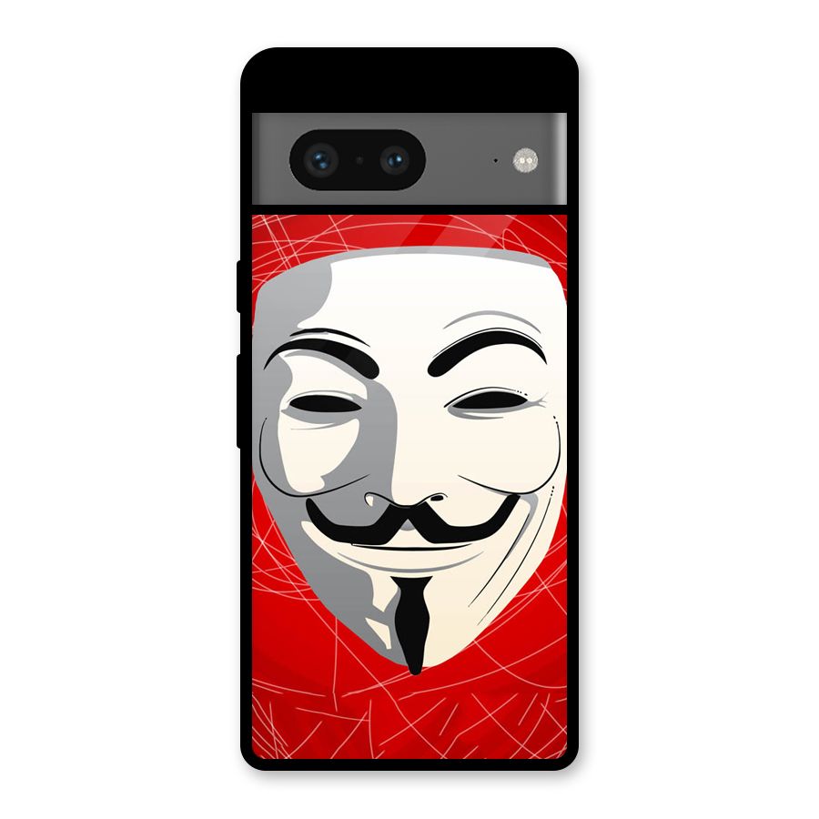 Anonymous Mask Abstract  Glass Back Case for Google Pixel 7